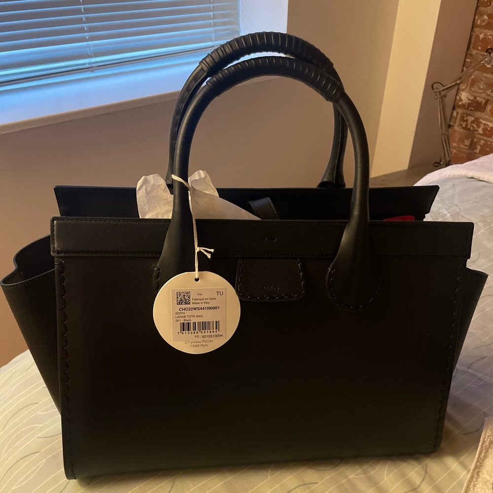 Chloe - Edith Black Leather Tote Large NWT